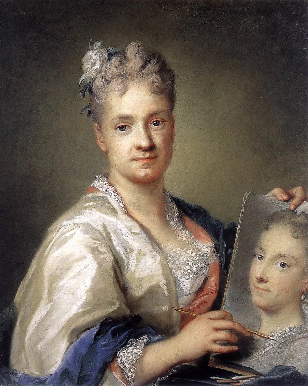 Autoritratto con in mano un ritratto di sua sorella - Galleria degli Uffizi, Firenze